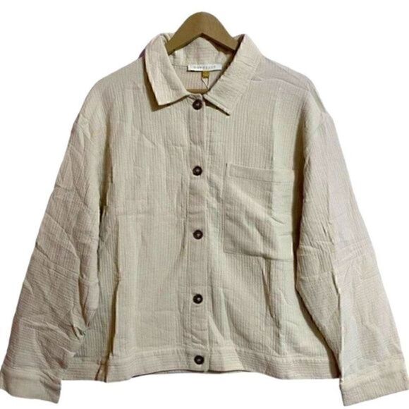 DownEast Women's 100% Cotton Quilted Jacket in Natural Size XL NWT​ - Picture 1 of 7